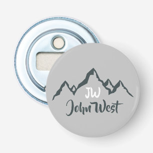Line drawn mountain range personalizable monogram bottle opener