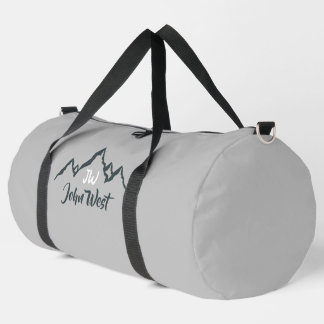 Line drawn mountain range personalizable monogram duffle bag