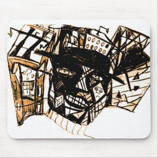 line face white mouse pad
