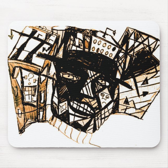 line face white mouse pad (Front)