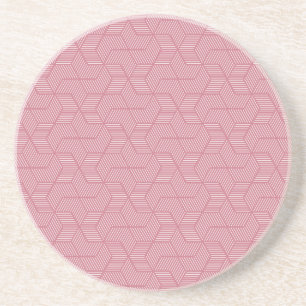 Line Geometry: Modern Vintage Texture Coaster