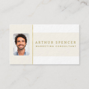 Line Golden Minimalist Professional Business Card