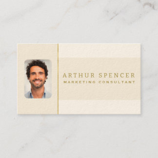 Line Golden Minimalist  Professional Business Card