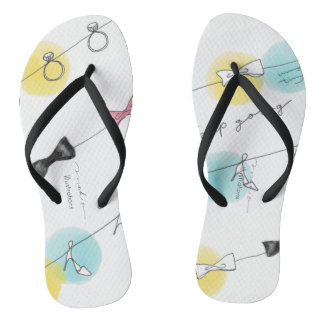 Line Line Ribbon Shoes in White Thongs