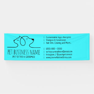 Line Logo Teal Blue Petsitter dog cat veterinary Banner