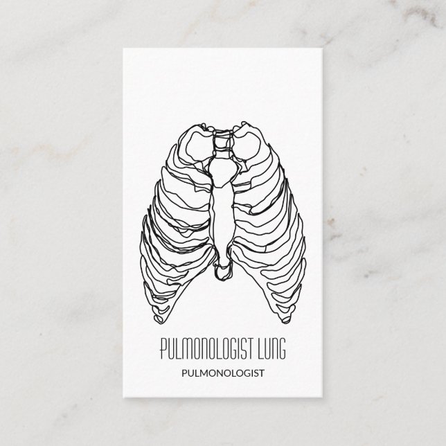 Line Lung pulmonologist doctor Business Card (Front)