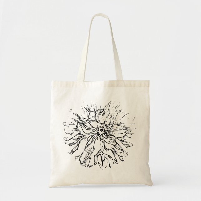 Line Natural Flower Beautiful Tote Bag (Front)