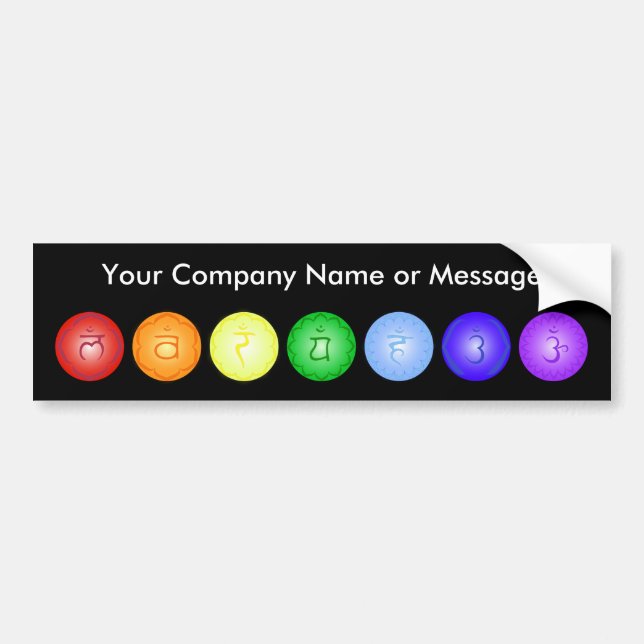 Line of 7 Chakras Bumper Sticker (Front)