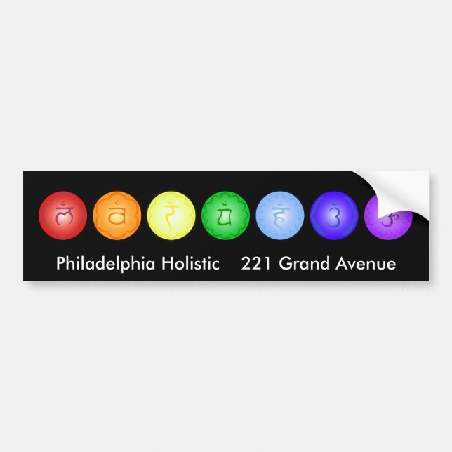 Line of 7 Chakras Bumper Sticker (Front)
