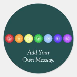 Line of 7 Chakras Classic Round Sticker