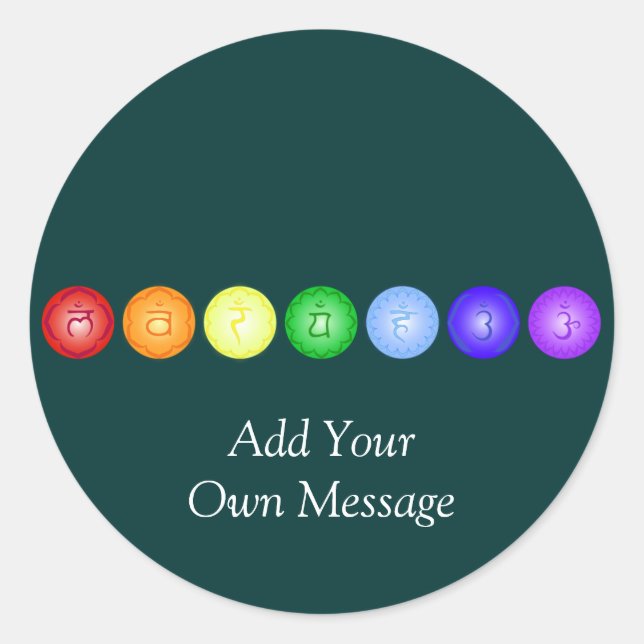 Line of 7 Chakras Classic Round Sticker (Front)