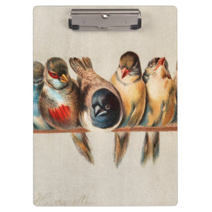 Line of Birds & Dove Clipboard