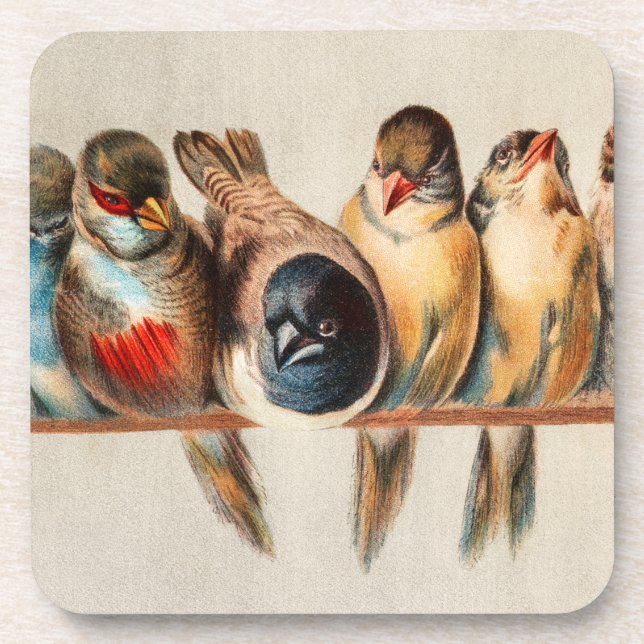 Line of Birds & Dove Coaster (Front)