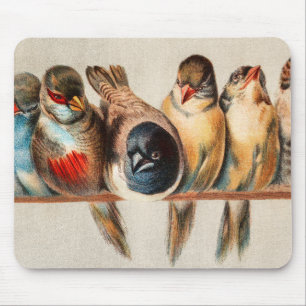 Line of Birds & Dove Mouse Pad