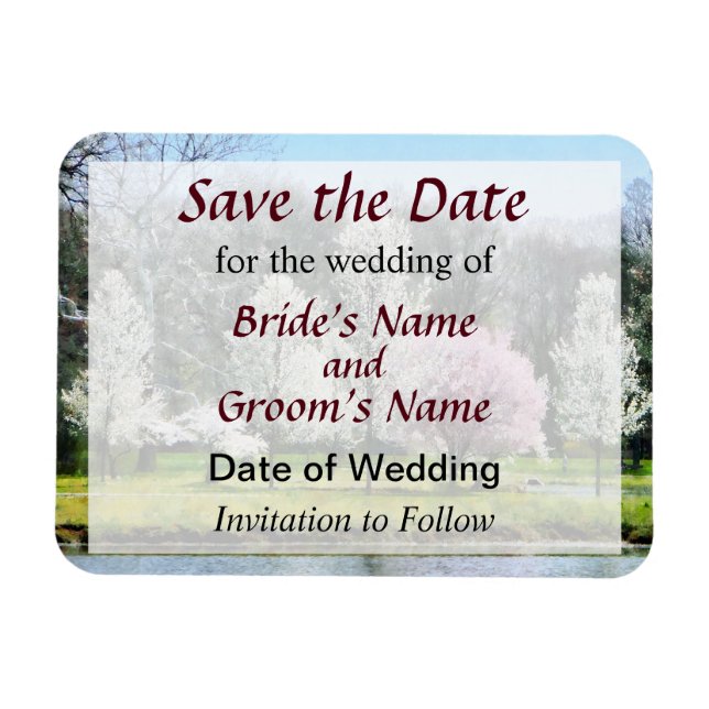 Line of Flowering Trees Save the Date Magnet (Horizontal)
