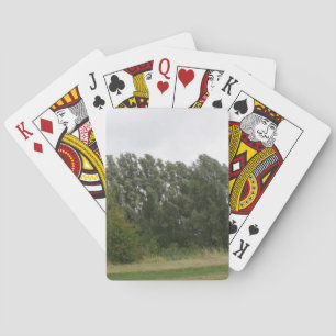 Line of leaning Trees Landscape Playing Cards
