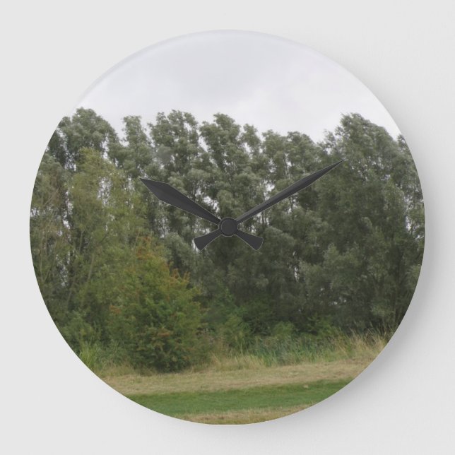 Line of Leaning Trees Landscape Wall Clock (Front)