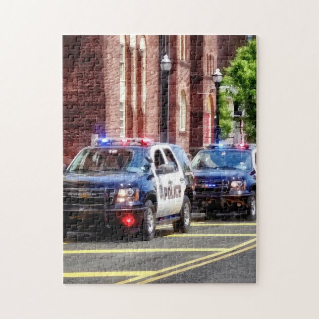 Line of Police Cars Jigsaw Puzzle (Vertical)
