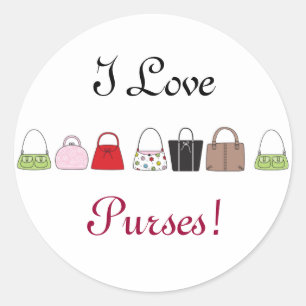 Line of Purses - I Love Purses! Stickers