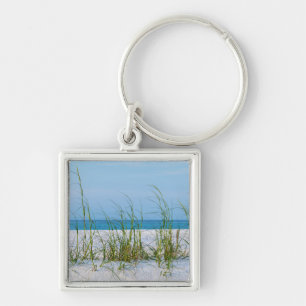 Line Of Sea Oats In White Sand Key Ring