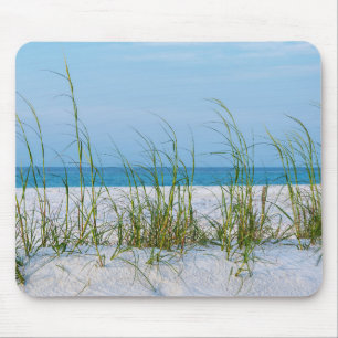 Line Of Sea Oats In White Sand Mouse Pad