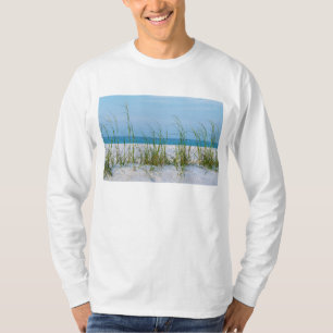 Line Of Sea Oats In White Sand T-Shirt