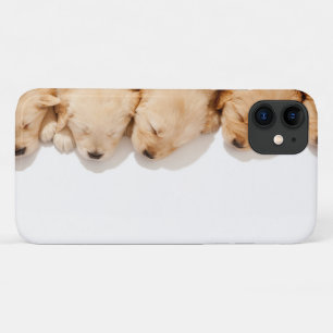 Line of Sleeping Golden Retriever Puppies iPhone 11 Case
