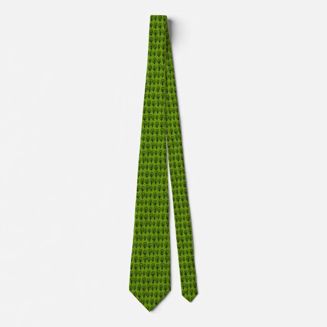 Line of Trees - Green (669900) Tie (Front)