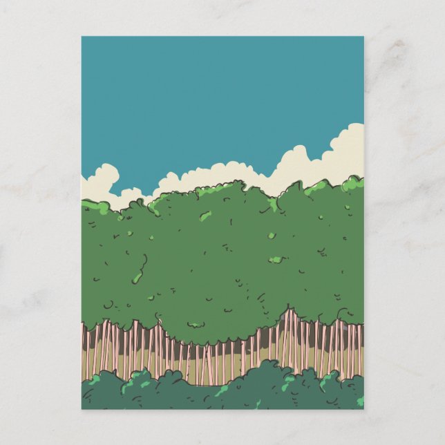 Line of trees postcard (Front)