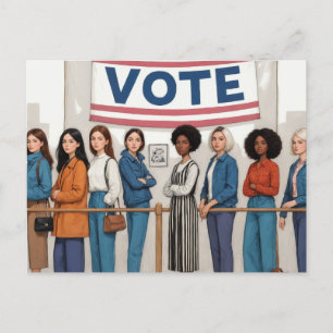 Line of Women to Vote Postcard