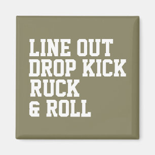 Line Out Drop Kick Ruck And Roll Magnet
