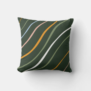 Line Pattern Design Geometric White Cushion