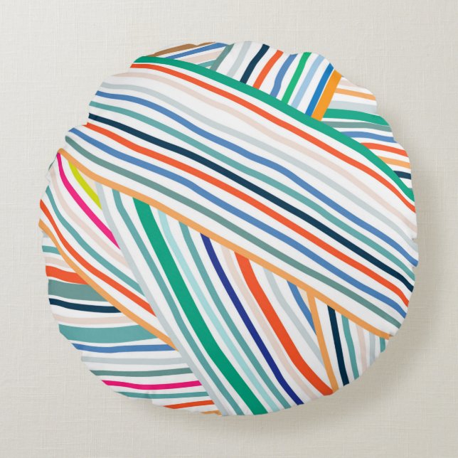 Line Pattern Round Cushion (Front)