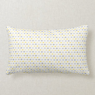 Line Pattern Yellow & Grey Lumbar Pillow