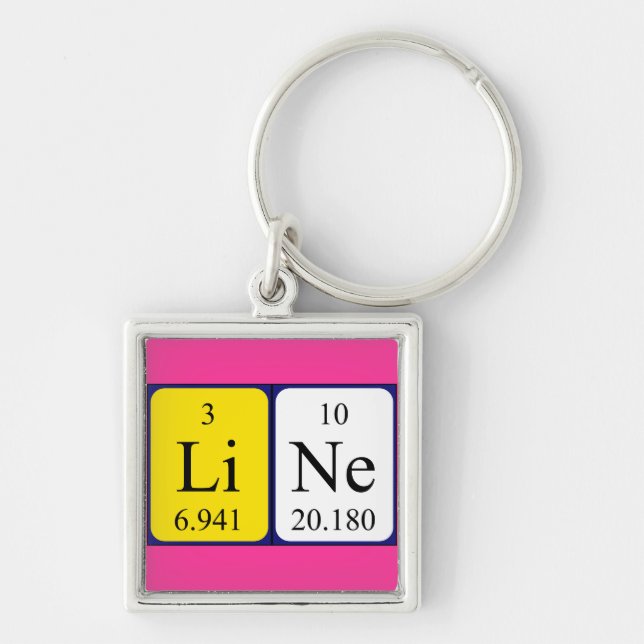 Line periodic table name keyring (Front)