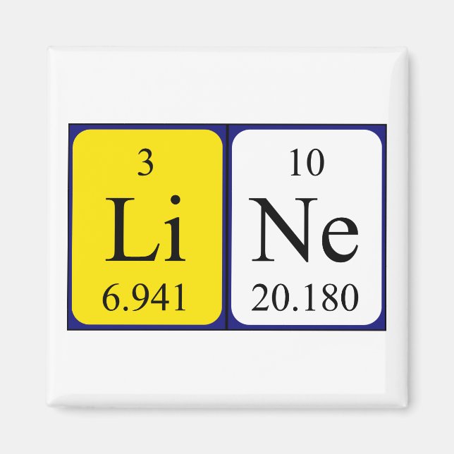 Line periodic table name magnet (Front)