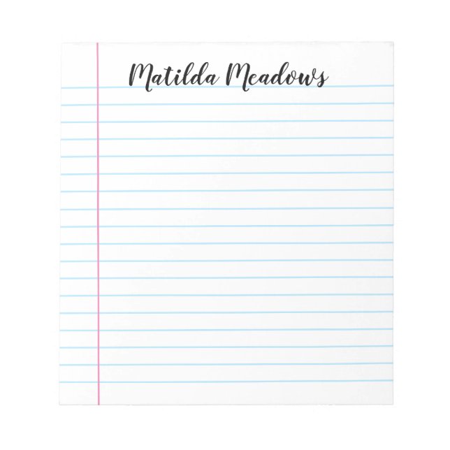 Line Personalised  Notepad (Front)