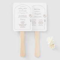 Line Rose Ceremony Program Hand Fan