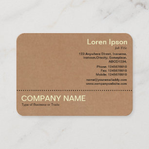 Line v2 - Cream and Black - Cardboard Business Card