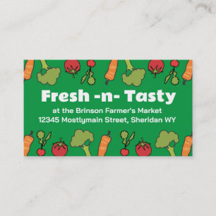 Line vegetables vegan chef catering business cards