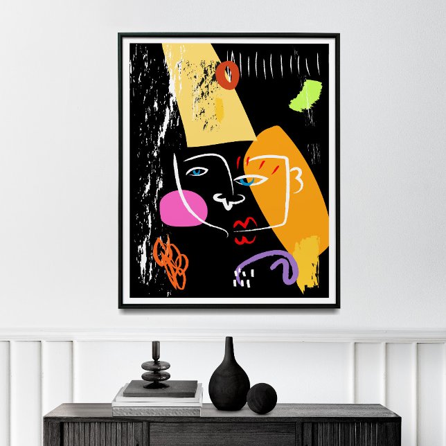 Line Wall Art, Abstract Cubism Art Print, Poster (Creator Uploaded)
