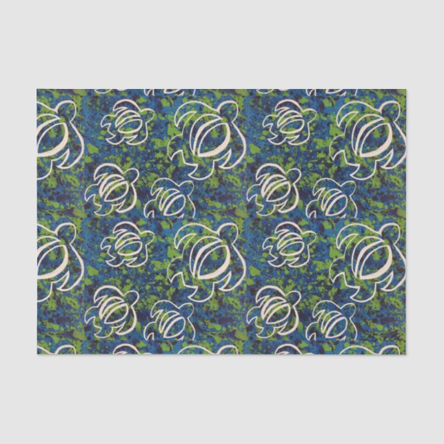 LineA Blue Honu Tissue Paper (Front)