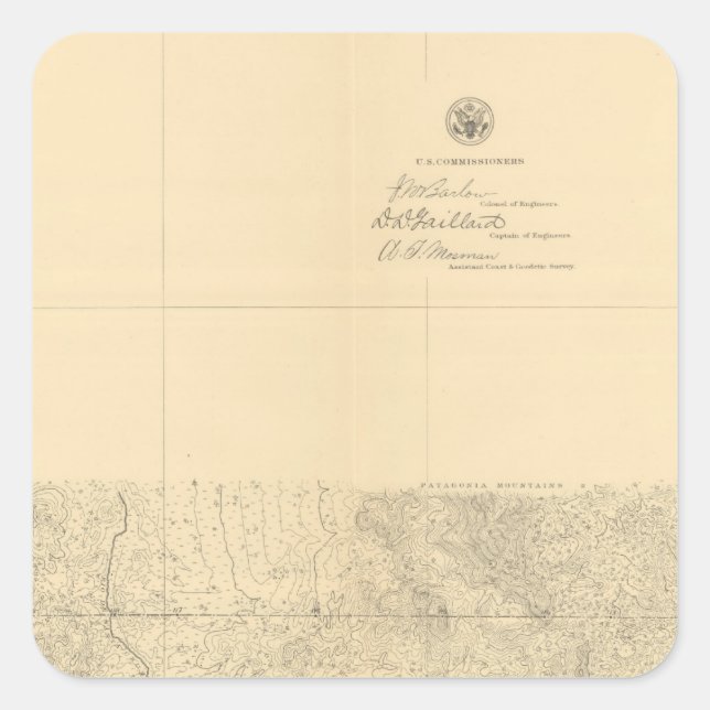 Linea Divisoria Entre Mexico 8 Square Sticker (Front)