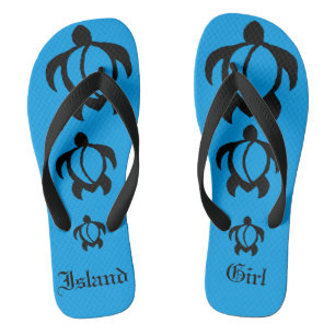 LineA "Island Girl" Black Honu Thongs