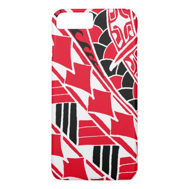 LineA Red Polynesian Tattoo Case-Mate iPhone Case (Back)