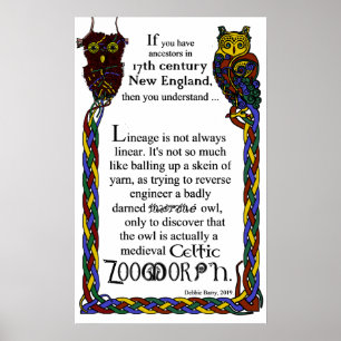 Lineage is not always linear, Macrame Owl Poster