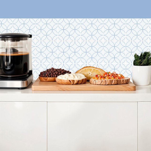 Linear circles on pastel blue ceramic tile (Creator Uploaded)