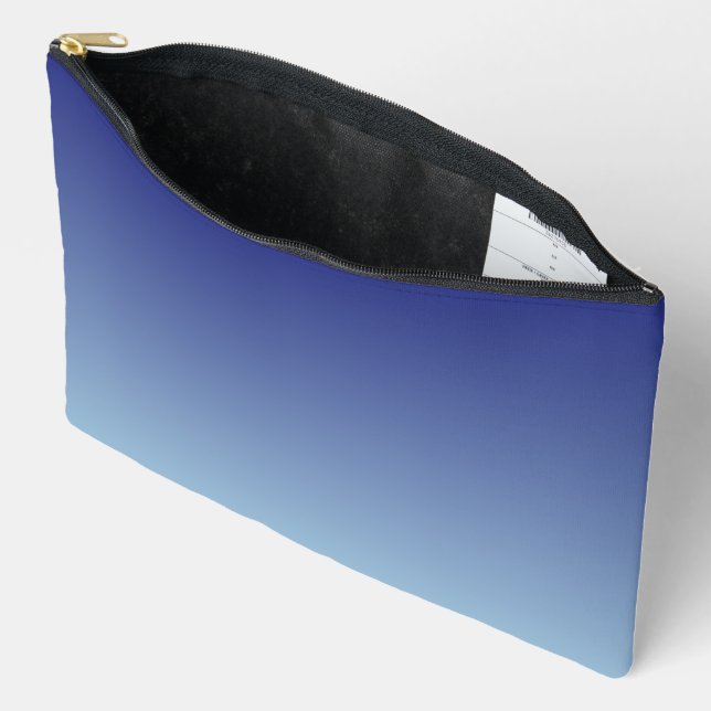 Linear Gradient Sky CCFFFF-000066 Accessory Pouch (Open)