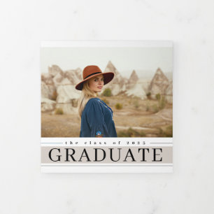 Linear Graduate Multi Photo Tri-Fold Announcement