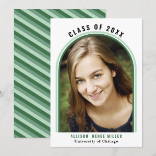 Linear Green Arch Photo Graduation Announcement